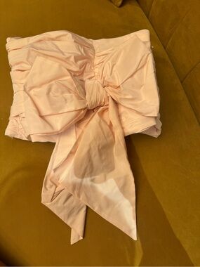 Zara Pale Pink Bow Front Crop Top